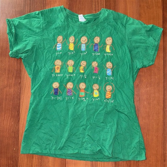 Unisex XL Green‎ Algebra Dance Math equation figures Graphic Tee Quirky T-Shirt - Picture 1 of 9